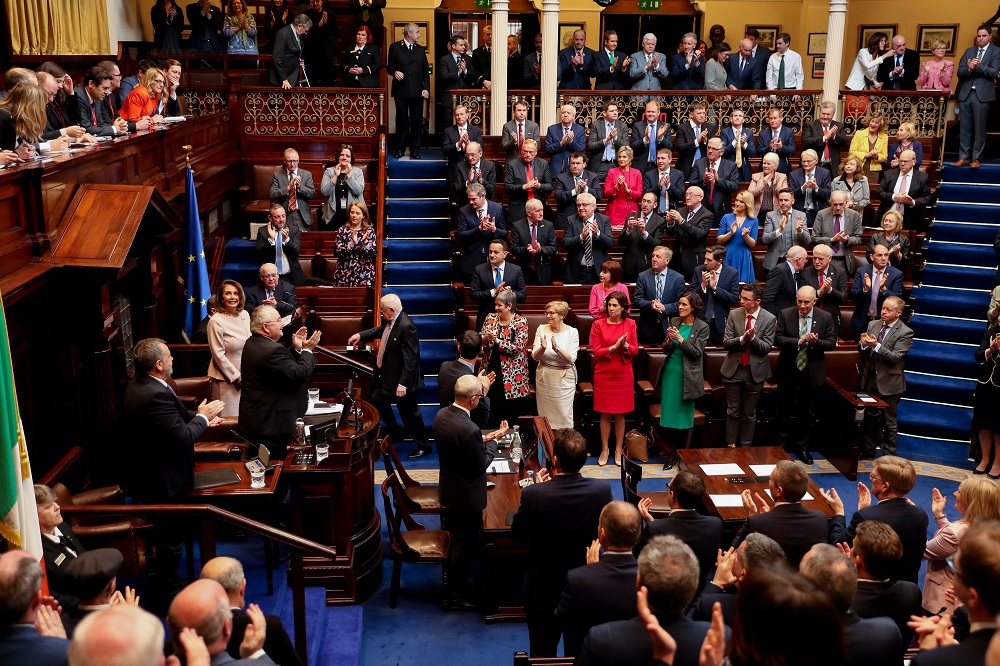 Congresswoman Nancy Pelosi in the Dáil Chamber