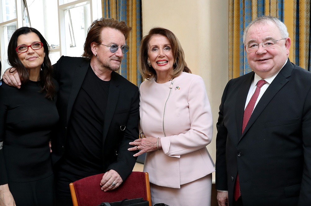 Ali Hewson, Bono, Congresswoman Nancy Pelosi and Deputy Seán Ó Fearghaíl