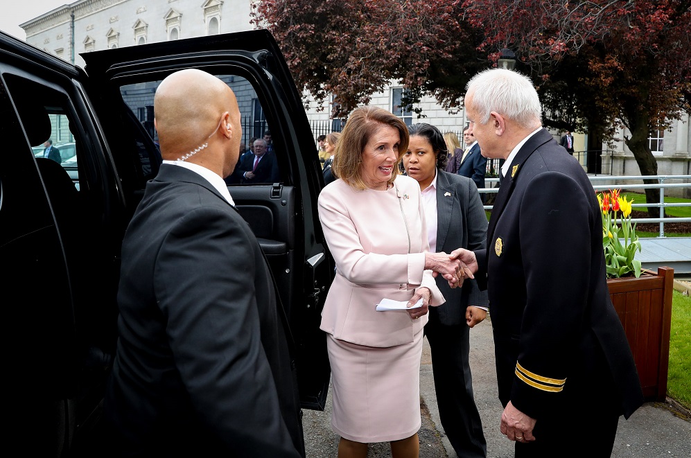 Congresswoman Nancy Pelosi arriving at Leinster House