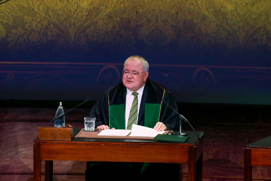 The Ceann Comhairle, Seán Ó Fearghaíl, chairs the centenary event
